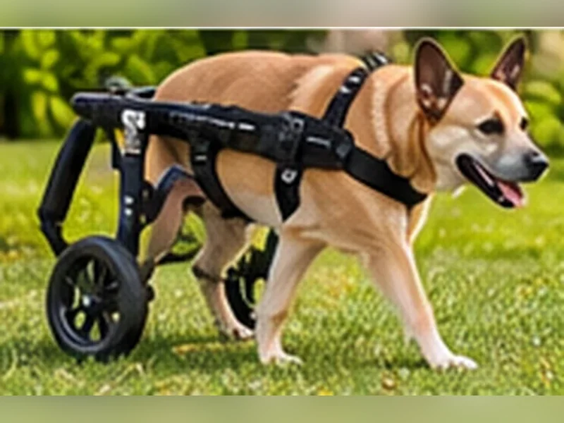 Imagem ilustrativa de cachorro de porte grande com cadeira de rodas para cachorro para representar Pet Best N5 — 2 rodas (cães grandes)